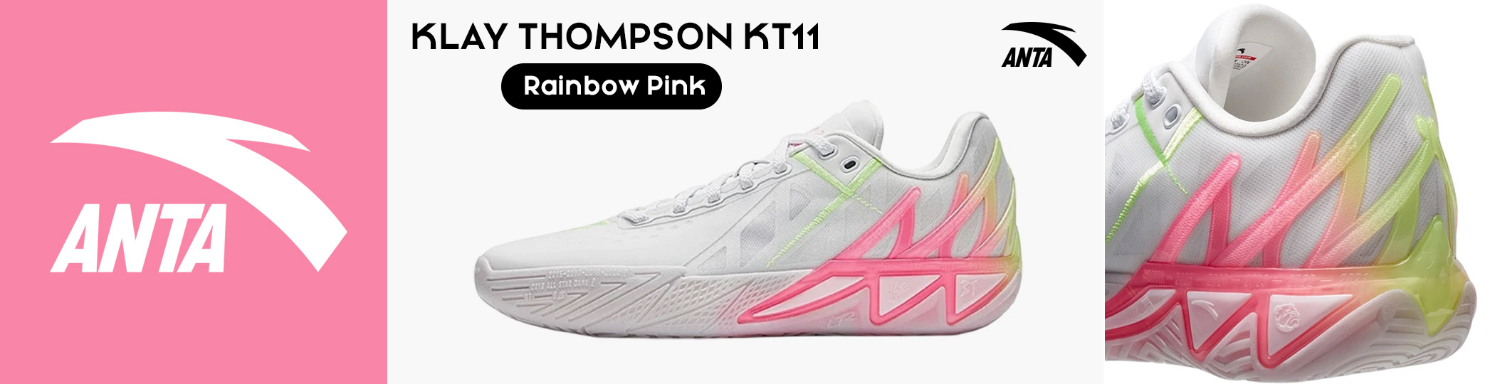 Anta Klay Thompson KT11 Rainbow Pink