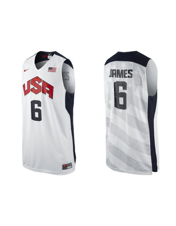 Camiseta Nike Réplica Lebron James "USA" (100/blanco/navy/rojo)