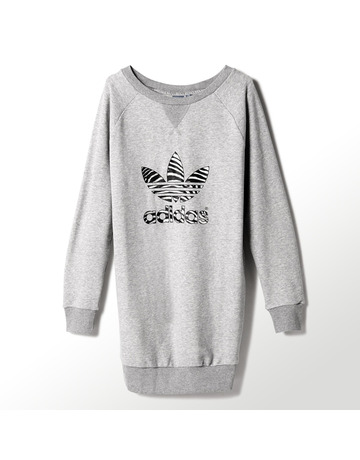 Adidas Original Sweatshirt Dress Logo Zebra (gris)