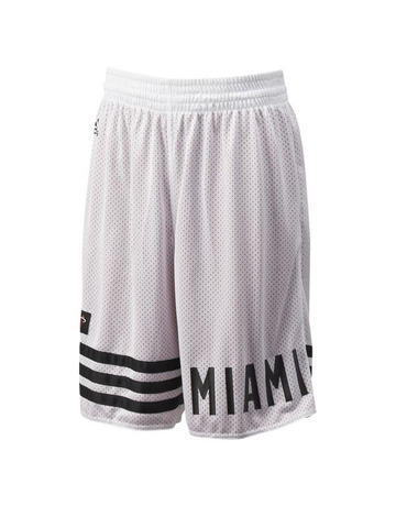 Adidas Short  NBA Heat Summer Run Reversible (blanco/granate/negro)