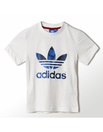 Adidas Original Camiseta Niño S Box Trefoil (blanco/azul)