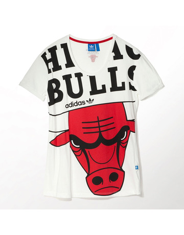 Adidas Original NBA Mujer Camiseta Bulls AOP (negro/blanco)