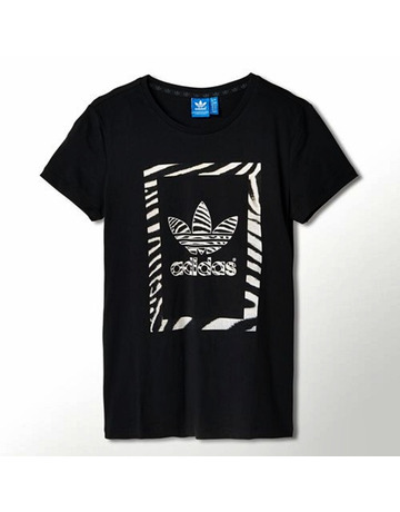 Adidas Original Camiseta Zebra Trefoil (negro/blanco)
