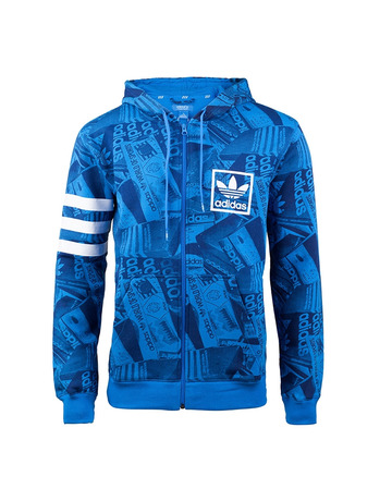 Adidas Original Sudadera 3 Foil Street FZ (azul royal/negro)
