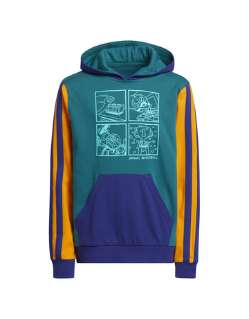 Adidas Basketblall Young Lil Stripe Hoodie "Legacy Teal"
