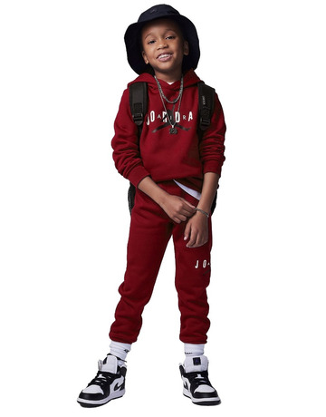 Jordan Infants Jumpman Sustainable Pullover Hood and Joggers Set "Gym Red"