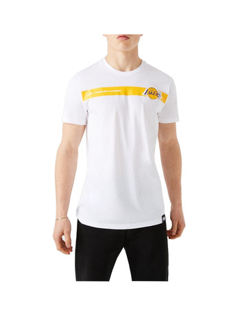 New Era Los Angeles Lakers Team Logo Stripe Tee "White"