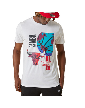 New Era NBA Chicago Bulls Basketball Globe Graphic T-shirt "White"