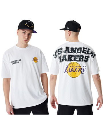 New Era LA Lakers oversized mesh t-shirt in black