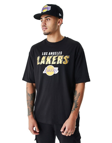 New Era LA Lakers oversized mesh t-shirt in black