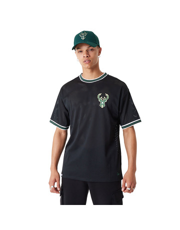 New Era NBA Milwaukee Bucks Lifestyle Mesh Oversized T-Shirt