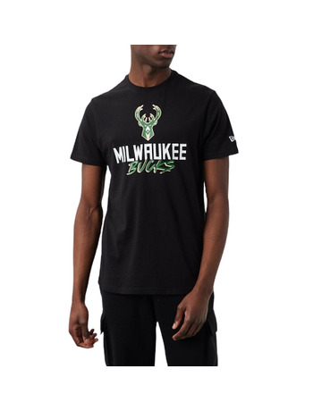 New Era NBA Milwaukee Bucks Script Logo Tee "Black"