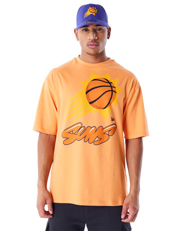 New Era NBA Phoenix Suns Wordmark Orange Oversized T-Shirt