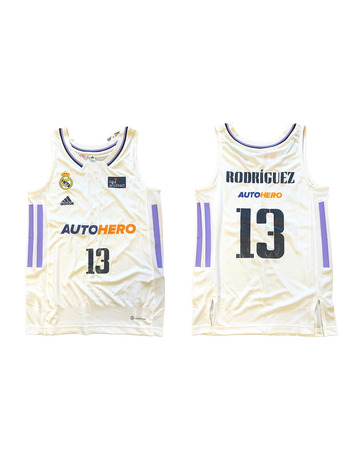 Real Madrid Camiseta Basket Niñ@ 1ª Equipación # 13 RODRÍGUEZ #