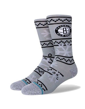 Stance NBA Brooklyn Nets Frosted 2 Crew Socks "Gray"