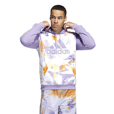 Sweat à Capuche Adidas Basket Allover Print "Magic Lilac"