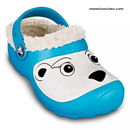 Crocs Polar Bear Lined Clog  (celeste/blanco)