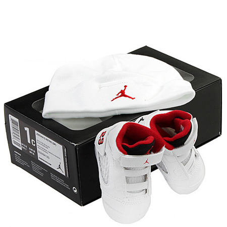 Jordan 5 Retro (GP) Bebé (120/blanco/rojo)