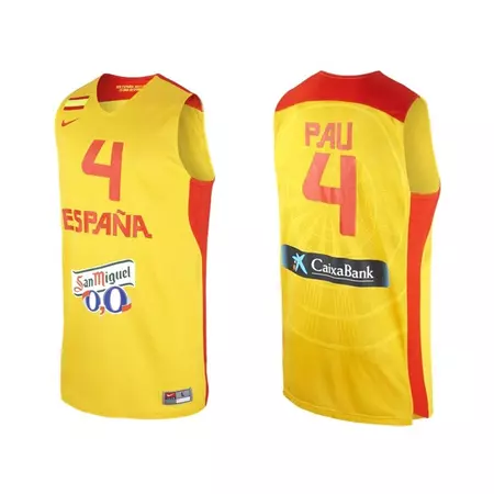 Camiseta Selección España Pau Gasol (740/amarillo/rojo)
