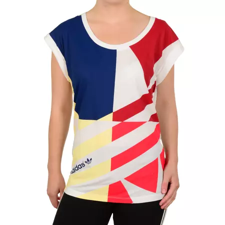 Adidas Originals Camiseta Mujer  Fashion Grafhic Superstar (blanco/azul/rojo/amarillo)