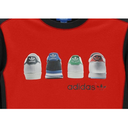Adidas Originals Sudadera Crew Placed Print (rojo/negro)