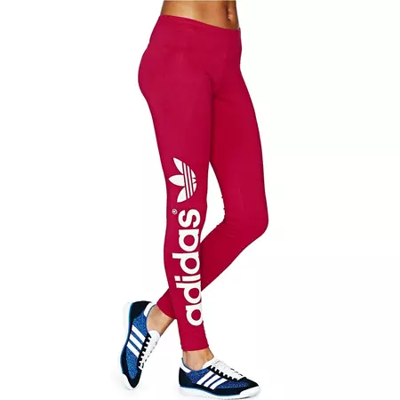 Adidas Originals Leggings Trefoil (Rojo/Blanco)
