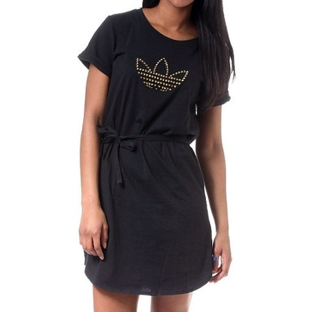 Adidas Vestido Mujer Original Tee Dress (negro/oro)