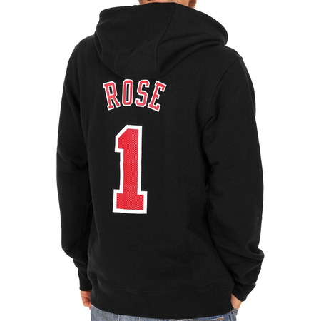Adidas Sudadera NBA Game Time Player Bulls Rose Nº 1 negro/rojo)