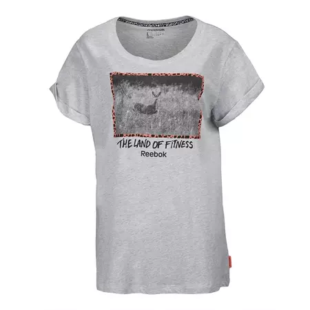 Reebok Camiseta Stamp Mujer (gris)