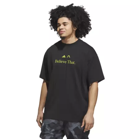 Adidas Basketball Anthony Edwards Believe That T-Shirt "Black/Preloved Lime"