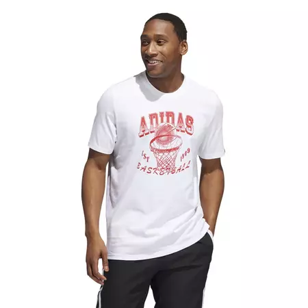Adidas Basketball Aworld Hoops Graphic Tee "White"