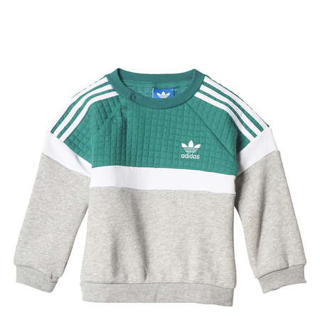 Adidas Originals Trefoil Fleece Crew TrackSuit Infants (Sub Green /White/Medium Grey)