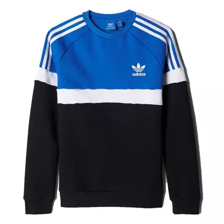 Adidas Originals Trefoil Flock Crew Junior (Blue/White/Black)