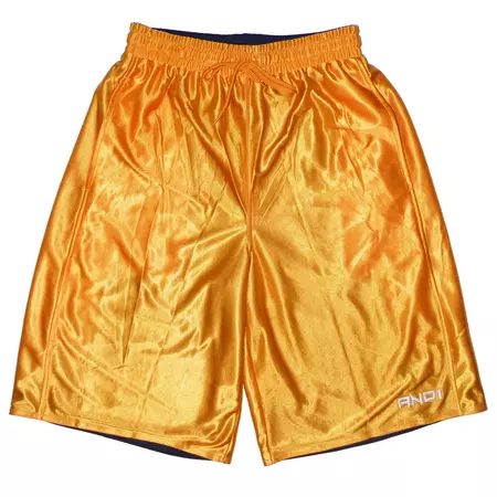 And 1 Short Basket Reversible Bynum  (Navy/yellow/white)
