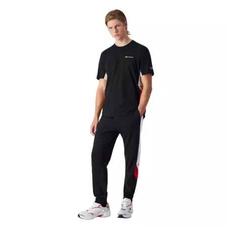 Champion Basketball Inspired Color Block Logo Rib Cuff Pants "Black"