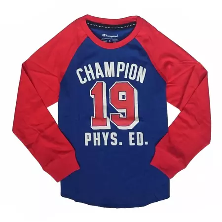 Champion Long Sleeve Crewneck T-Shirt Kids (bleu)
