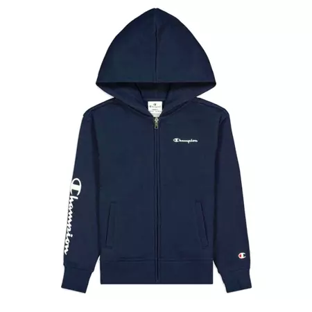 Champion Girls Legacy Hooded Full Zip Sweatshirt "Navy"