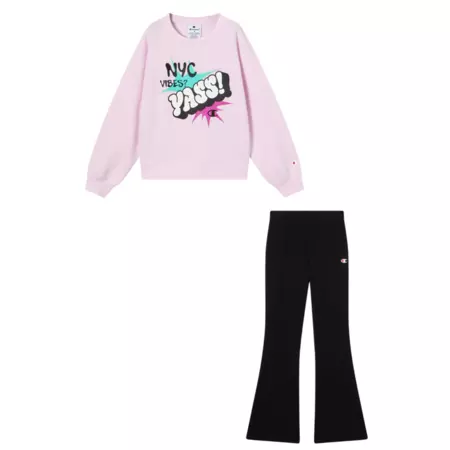 Champion Girls' Tracksuits Fleece Sweatsuit with Graphic "Pink"