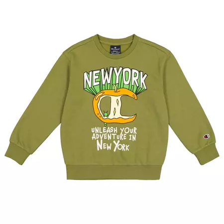 Champion Kids Graphic Fleece Sweatshirt "Olive Green"