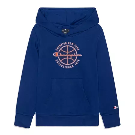 Champion Kids Modern Basketball Big Logo Hoodie "Blue"