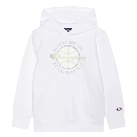 Champion Kids Modern Basketball Big Logo Hoodie "White"