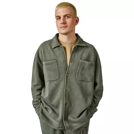 Champion Rochester Garment-Dyed Heavy Full buttons Fleece Jacket