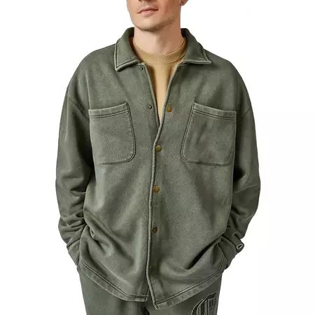Champion Rochester Garment-Dyed Heavy Full buttons Fleece Jacket