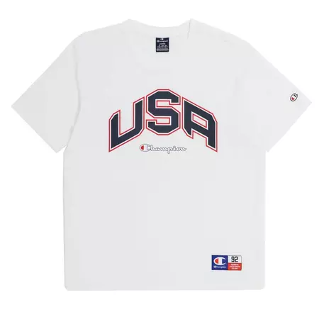 Champion Sport Lifestyle Basketball USA Logo Comfort Fit T-Shirt "White"