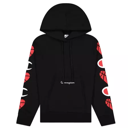 Champion Wm´s Legacy Logo Sleeves Love Hoodie "Black"