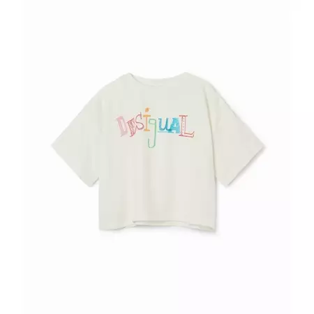 Desigual Girls Multicolour Logo T-shirt "White"