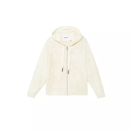 Desigual Hoodie Zip Pintucks Camo