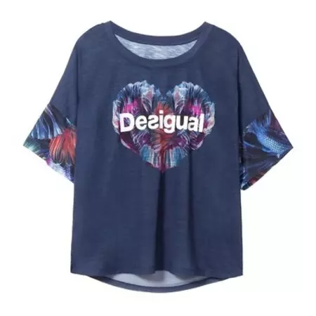 Desigual Mesh Oversize T-Shirt (Navy)