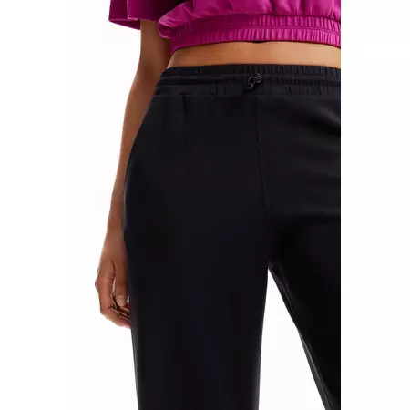Desigual Wide-leg Sport Trousers "Black"