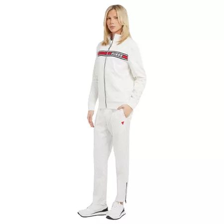 Guess Korbin Full Zip All over logo Sweatshirt "White"